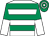 White, emerald green hoops, emerald green and white halved sleeves, emerald green and white hooped cap (Mr Peter Trainor)