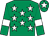 Emerald green, white stars, armlets and star on cap (Mr J O'mulloy & Mr K Jeffery)