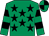 Emerald green, black stars, hooped sleeves, quartered cap (B Spiers, I Barratt & A Signy)