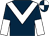 Dark blue, white chevron, halved sleeves, dark blue and white quartered cap (Mr Patrick Cosgrove)