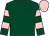 Dark Green, dark green & pink hooped sleeves, pink cap (Gaelic Thoroughbreds)