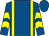 Royal blue, yellow braces, chevrons on sleeves (Mr D Heeney)