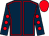 Dark blue, red seams, dark blue sleeves, red spots, red cap (N M Watts & Partner)