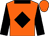 Orange, black collar and diamond, black sleeves (Maria Hiraldo)