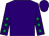 Purple, emerald green stars on sleeves (Mrs Barbara Fuller)