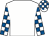 White, white and royal blue check sleeves and cap (Charlie Holding, Emdells & Partners)