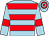 Light blue, red hoops and armlets (Mr R W Hill-smith)