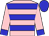 pink, blue hoops and cuffs on sleeves, blue cap (Lady Sheila Stable Llc)