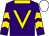 Purple, gold v, collar and chevrons on sleeves, white cap (Al Jasra Racing)