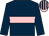 Dark blue, pink hoop, dark blue sleeves, pink & dark blue striped cap (Mrs Rachael O'Callaghan)