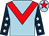 Light blue, red chevron, dark blue sleeves, white stars, light blue cap, red star (C Benham/ D Whitford/ L Quinn/ K Quinn)