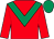 Red, emerald green chevron, emerald green cap (Gestut Ammerland)