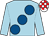 LIGHT BLUE, large ROYAL BLUE spots, WHITE and RED check cap (Mr Richard & Mrs Carol Cheshire)