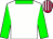 White, green sleeves and collar, claret and white striped cap (Paul Webber & Partner)