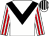 White, black chevron, white and red striped sleeves, white and black striped cap (Sf Racing Club)