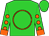 Lime green, orange circle, lime green sleeves, orange dots and cuffs (Orange Grove Thoroughbreds, Inc)