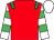 Red, emerald green epaulettes, white & em green hooped sleeves, white cap (Patrick Joseph McCartan)
