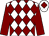 White & maroon diamonds, maroon sleeves, maroon diamond on cap (Mrs Christina Hughes & Gerry Friel)