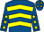 Royal blue & yellow chevrons, yellow stars on sleeves, royal blue cap, yellow stars (Crows Bridge Partnership)