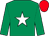 Emerald green, white star, red cap (John M Burke)
