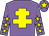 Mauve, yellow cross of lorraine, yellow stars on sleeves, yellow star on cap (Fehin McDwyer)