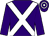 Purple, white cross sashes, hooped cap (Mrs W H Young)
