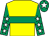 Yellow, emerald green hoop, emerald green sleeves, white stars, emerald green cap, white star (Mr Tom Malone)