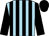 Light blue and black stripes, black sleeves and cap (Mr Michael Pescod)