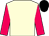Cream, cerise sleeves, black cap (The Einstein Partnership)