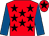 Red, black stars, royal blue sleeves, red cap, black star (Mrs Caroline Ingram)