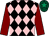 Black and pink diamonds, maroon sleeves, dark green cap, emerald green star (Mr Jim Duggan & Mr Scott Brown)