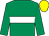 Emerald green, white hoop, emerald green sleeves, yellow cap (Patrick J Woods)