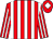 Red & white stripes, white diamond on cap (Ms Yvonne Hennessy)