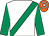 White, emerald green sash & sleeves, orange & white hooped cap (Bananas Partnership)