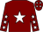 Maroon, white star, white stars on sleeves, maroon cap, white stars (Maeve E Cooney)