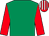 Emerald green, red sleeves, red & white striped cap (Mrs M Keating)