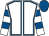 White, royal blue seams, hooped sleeves, royal blue cap (Mr Ali Hakam)