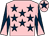 Pink, dark blue stars, dark blue and pink diabolo on sleeves, pink cap, dark blue star (Pineapple Stud)