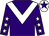 Purple, white chevron, purple sleeves, white stars, white cap, purple star (Mr Ian Johnson & Partner)