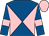 Royal blue and pink diabolo, royal blue sleeves, pink armlets, pink cap (The Free Flyers)