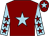 Maroon, light blue star, light blue sleeves, maroon stars, maroon cap, light blue star (The Wentworth Amigos)