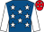 Royal blue, white stars and sleeves, red cap, white stars (Mr Derek & Mrs Marie Dean)