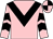 Pink, black chevron, chevrons on sleeves, quartered cap (A Mainwaring & M Hocking)