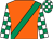 Orange, emerald green sash, emerald green and white check sleeves and cap (Graham & Lynn Knight)