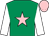 Emerald green, pink star, white sleeves, pink cap (Flying High Syndicate)