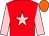 Red, pink star and sleeves, orange cap (Mr J W Parry)