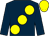 Dark blue, large yellow spots, yellow cap (Sheikh Juma Dalmook Al Maktoum)