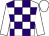 White & purple check, white sleeves & cap (Mrs J Conaghan)