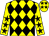 Yellow & black diamonds, black stars on sleeves, yellow cap, black stars (Ringhill Syndicate)