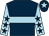 Dark blue, light blue hoop, light blue sleeves, dark blue stars, dark blue cap, light blue star (Quantus Syndicate)